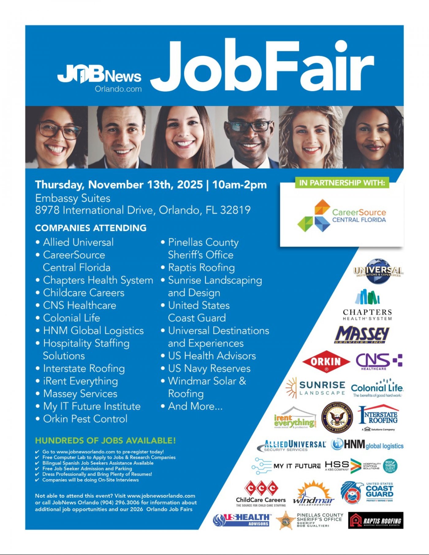 Orlando JOB FAIR - Local Companies Hiring For 100's of JOBS