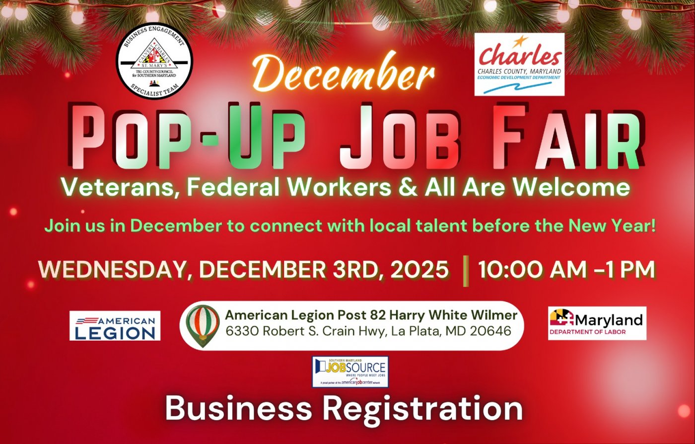 December Pop-Up Job Fair:  Veterans, Federal Workers & All Are Welcome