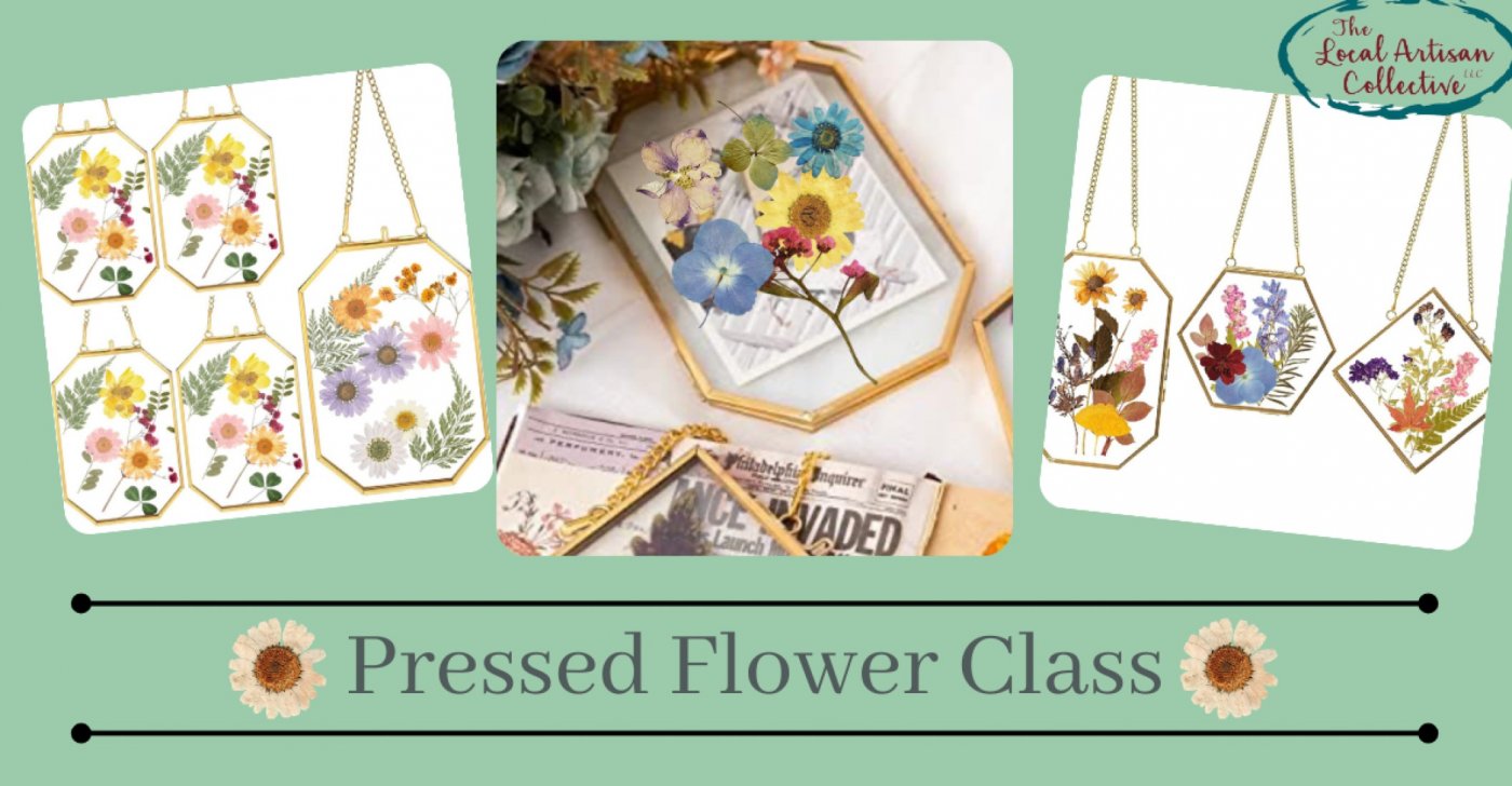 Pressed Flower in Hanging Glass Class on January 17th from 12:00 to 2:00 pm
