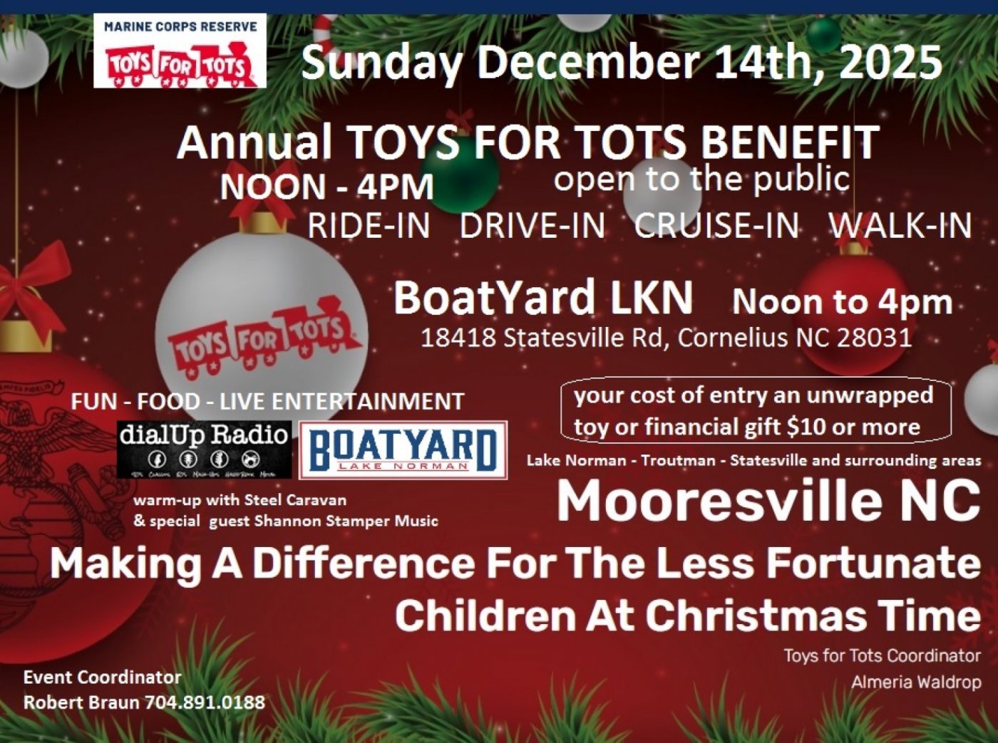 Annual TOYS FOR TOTS Benefit