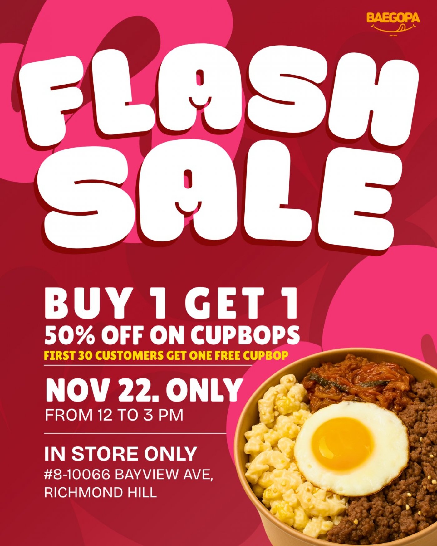 Half-Price Cupbop Day at Baegopa (Richmond Hill)