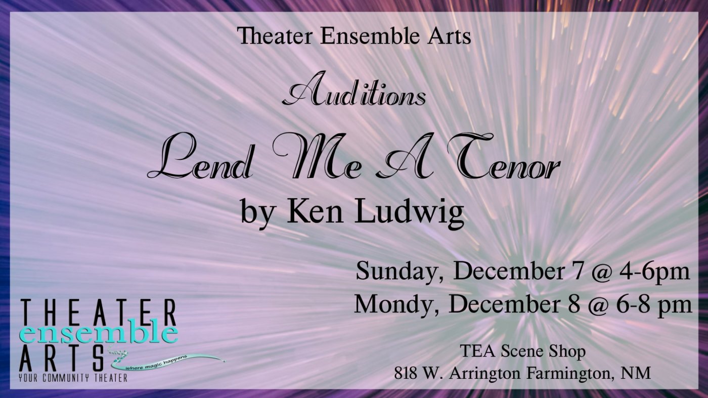 Auditions: "Lend Me a Tenor" by Ken Ludwig