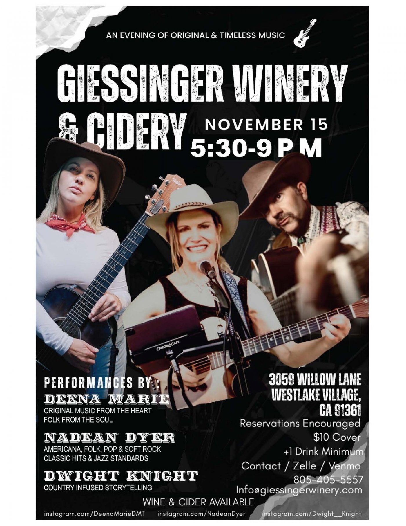 SOUL...JAZZ...COUNTRY, AMERICANA...And...MORE   Giessinger Winery & Cidery  Westlake 