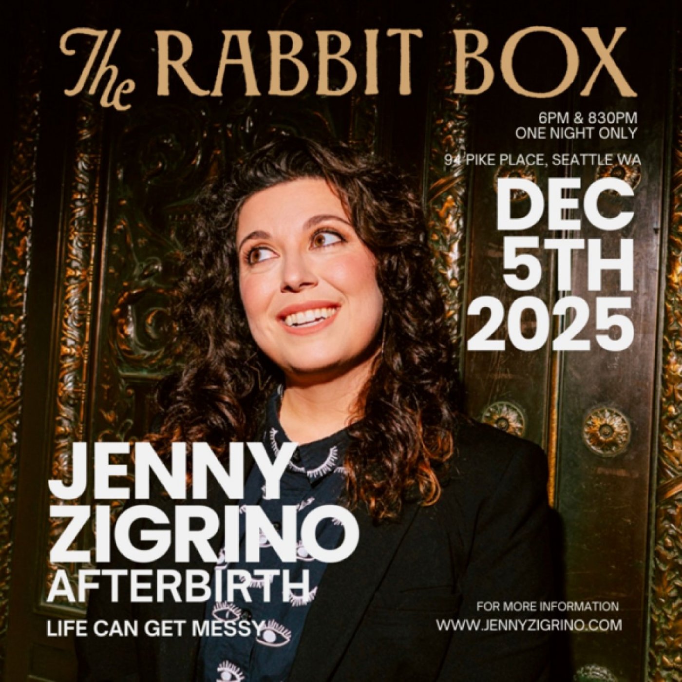 Comedian Jenny Zigrino ~ AFTERBIRTH ~ LIFE CAN GET MESSY