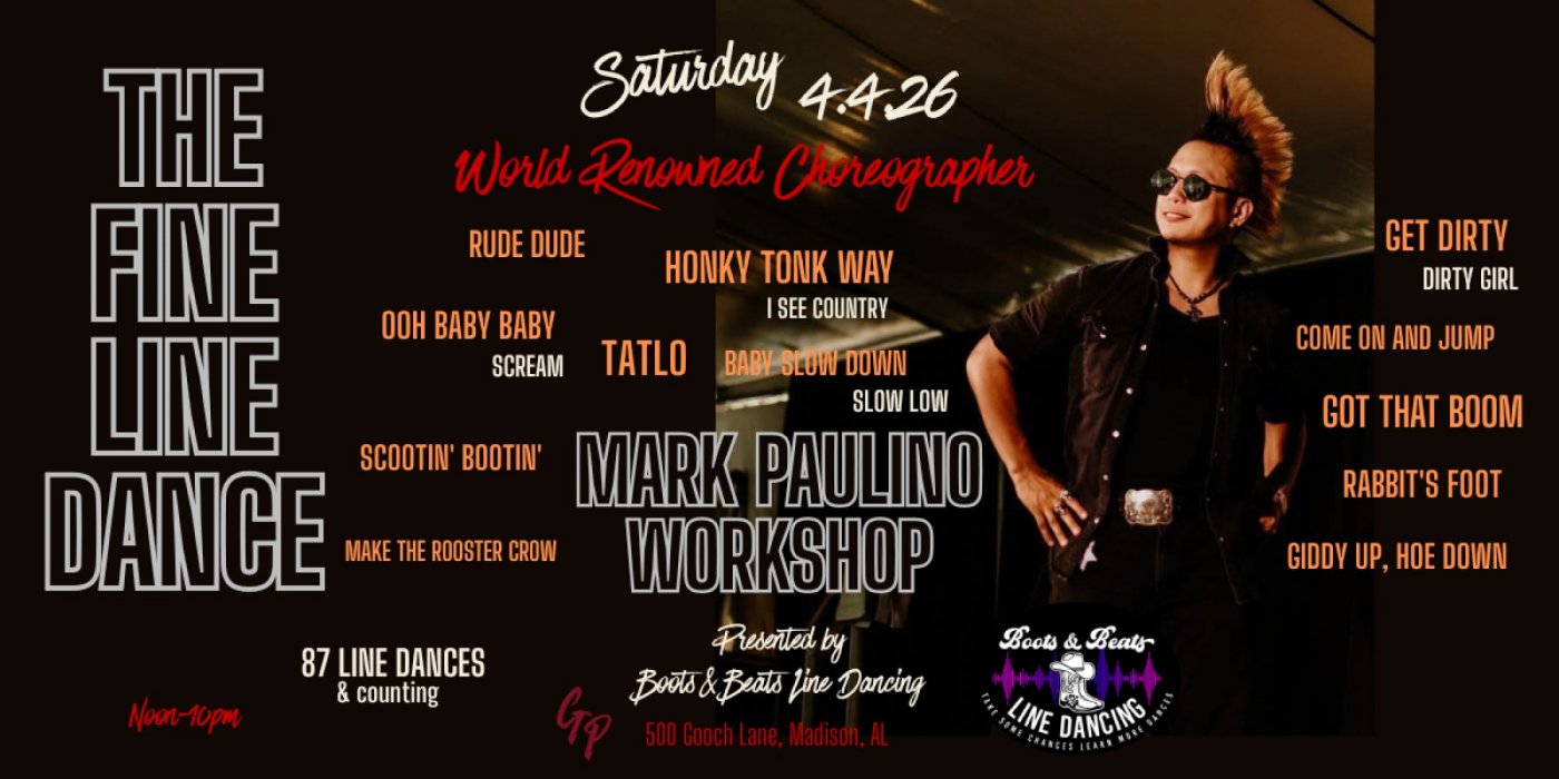 Mark Paulino Workshop - The Fine Line Dance presented by Boots & Beats Line Dancing