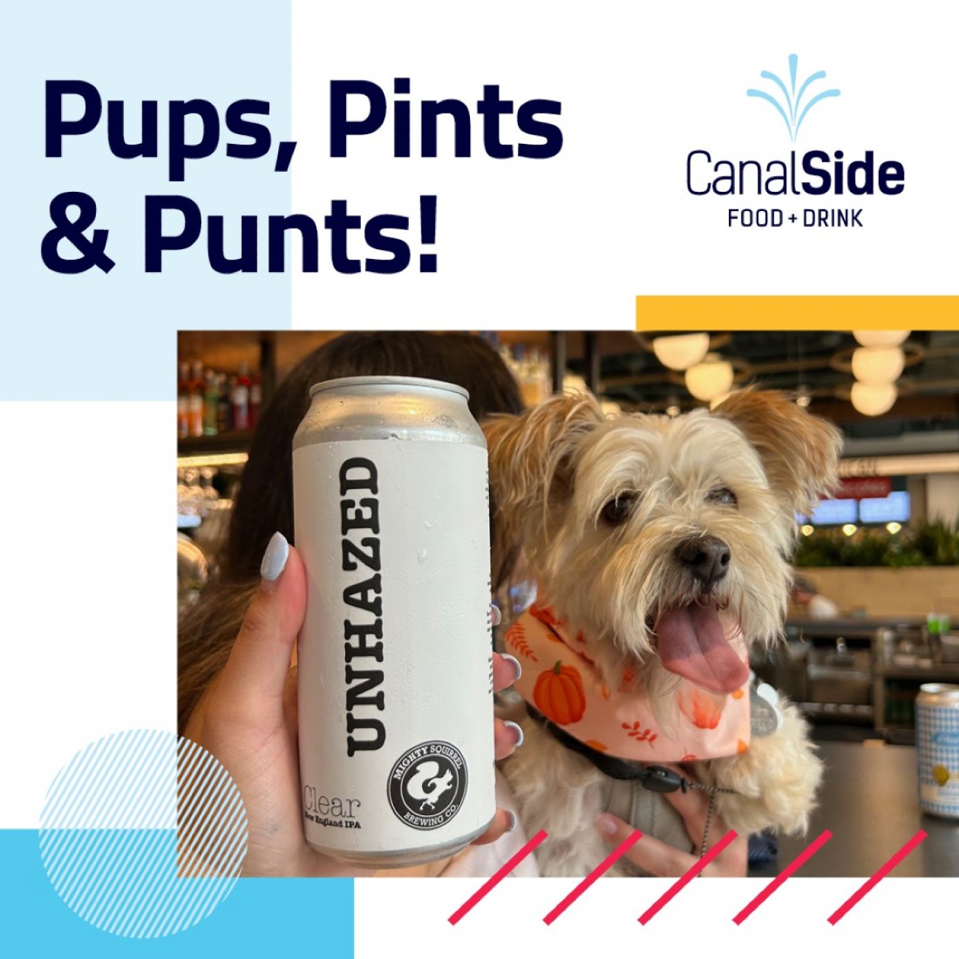 Pups, Pints & Punts at CanalSide Food + Drink at CambridgeSide