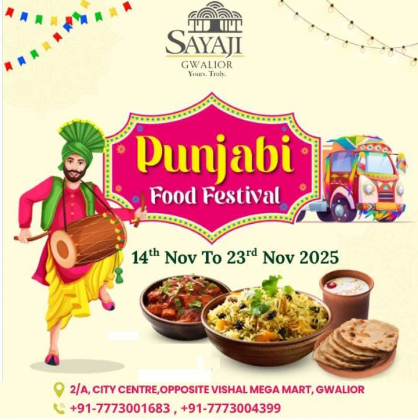 SAYAJI GWALIOR- PUNJABI FOOD FESTIVAL 14TH NOVEMBER TO 23RD NOVEMBER 