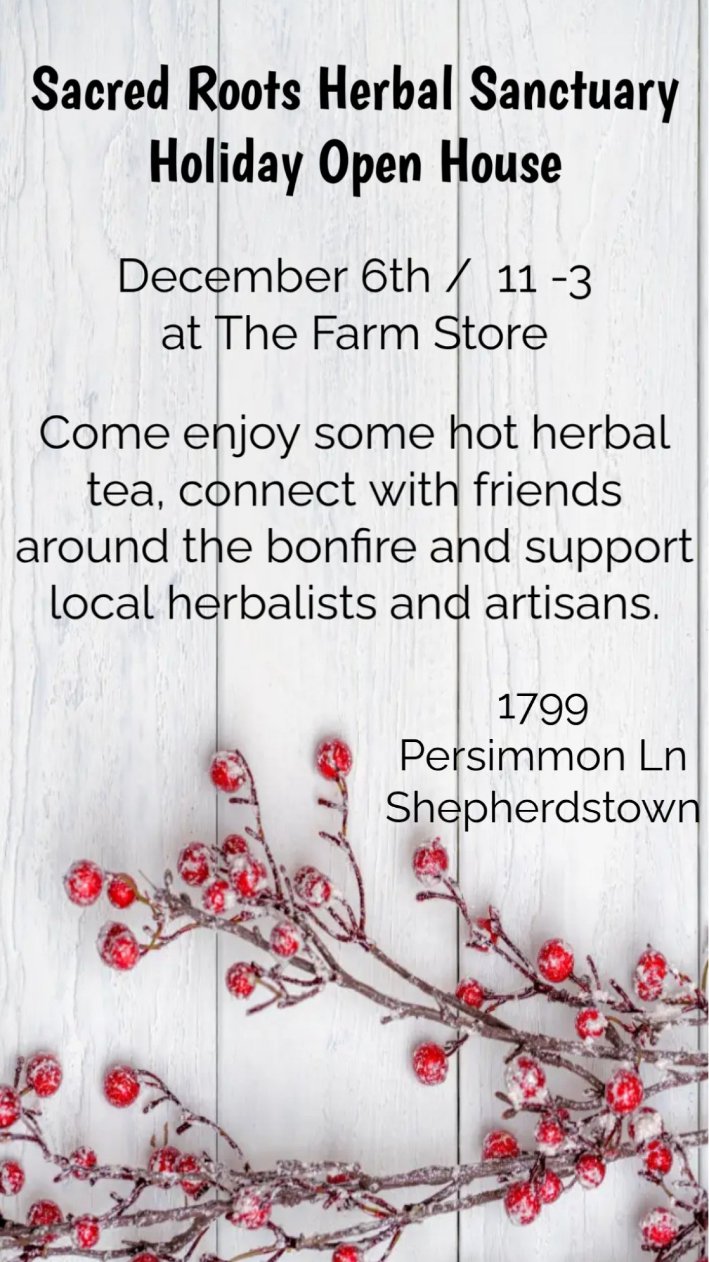 Sacred Roots Herbal Sanctuary Holiday Open House