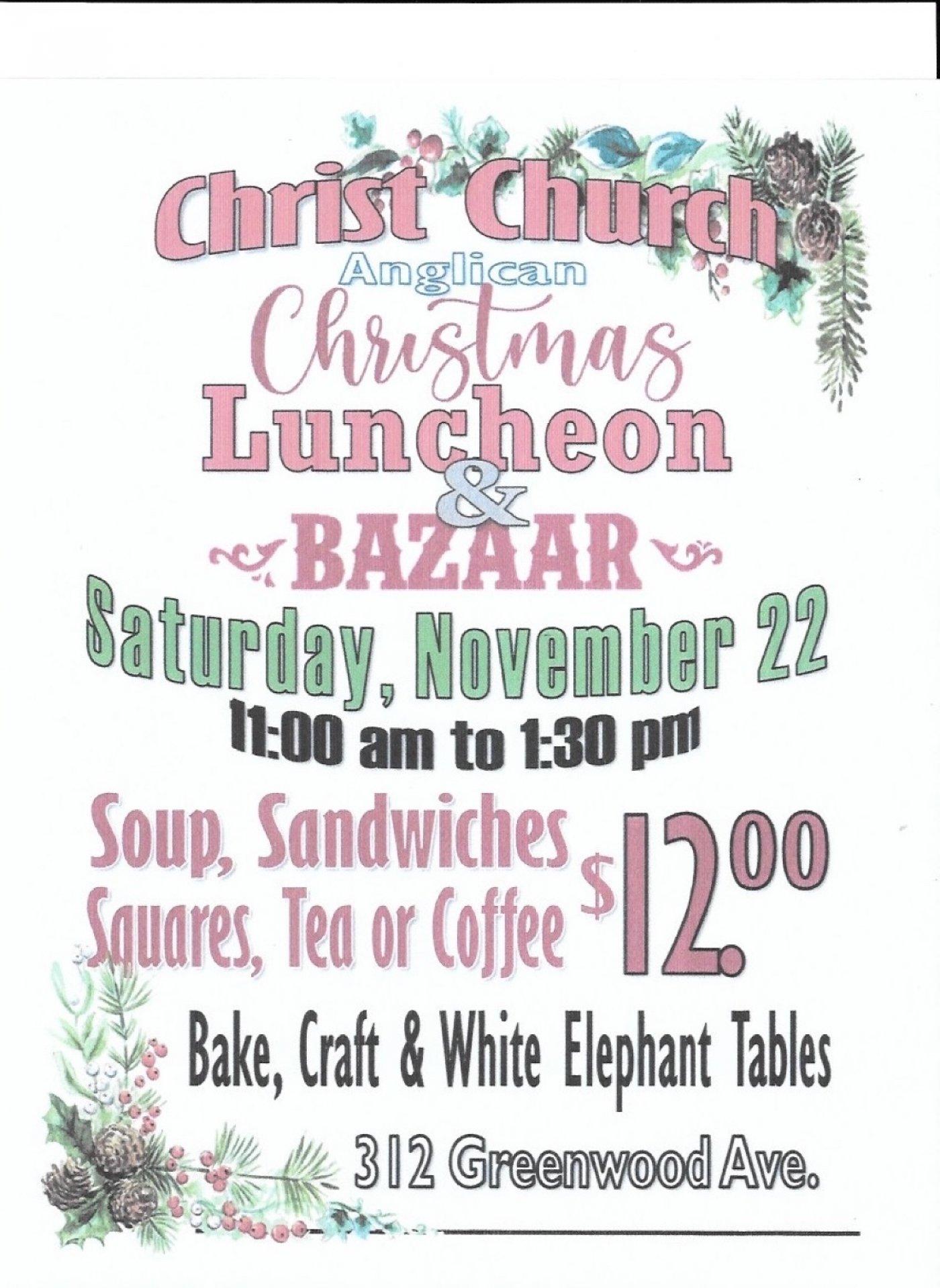 Christ Church Anglican Christmas Luncheon and Bazaar