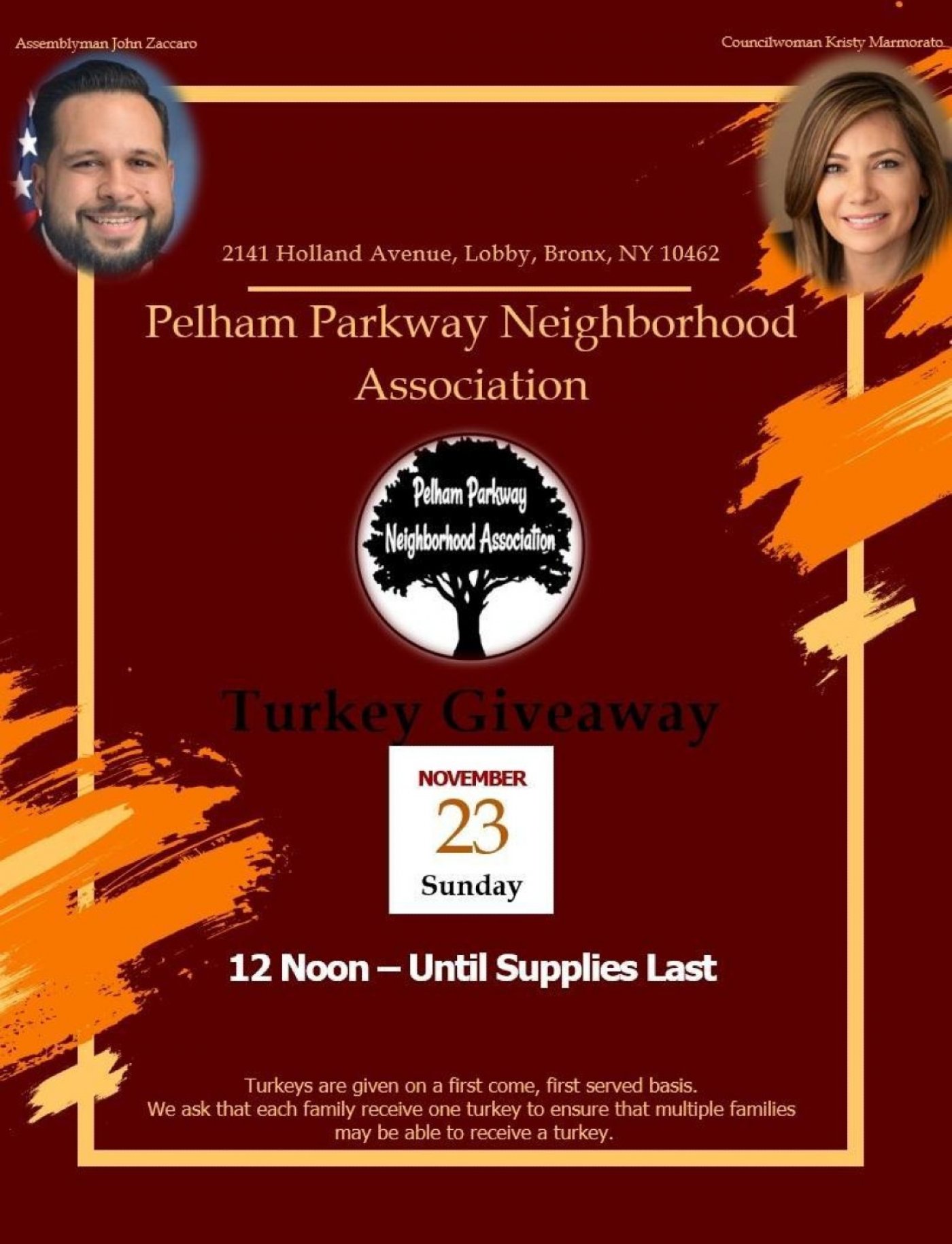 Pelham Parkway Neighborhood Association Annual Turkey Giveaway