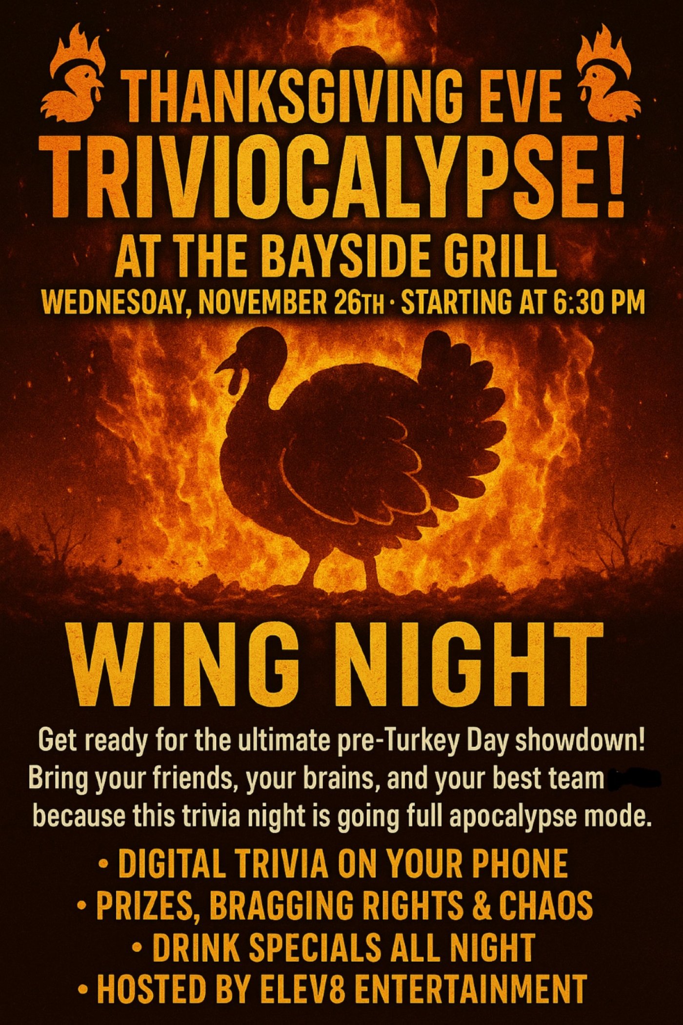Trivocalypse meets Wing Night