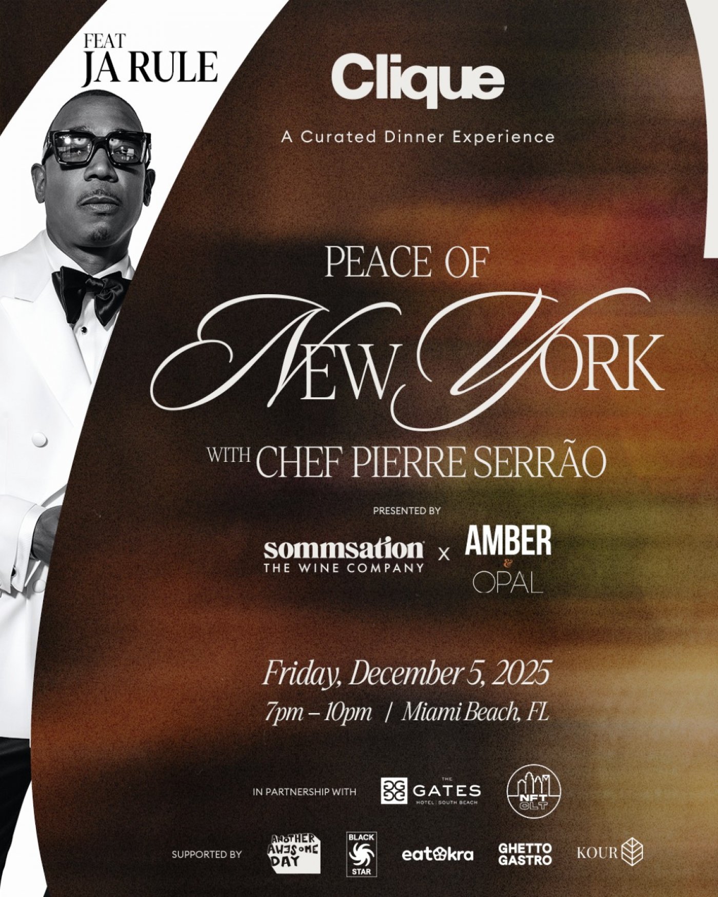 Clique \u201cPeace of New York\u201d Curated Dinner featuring Ja Rule at The Gates Hotel