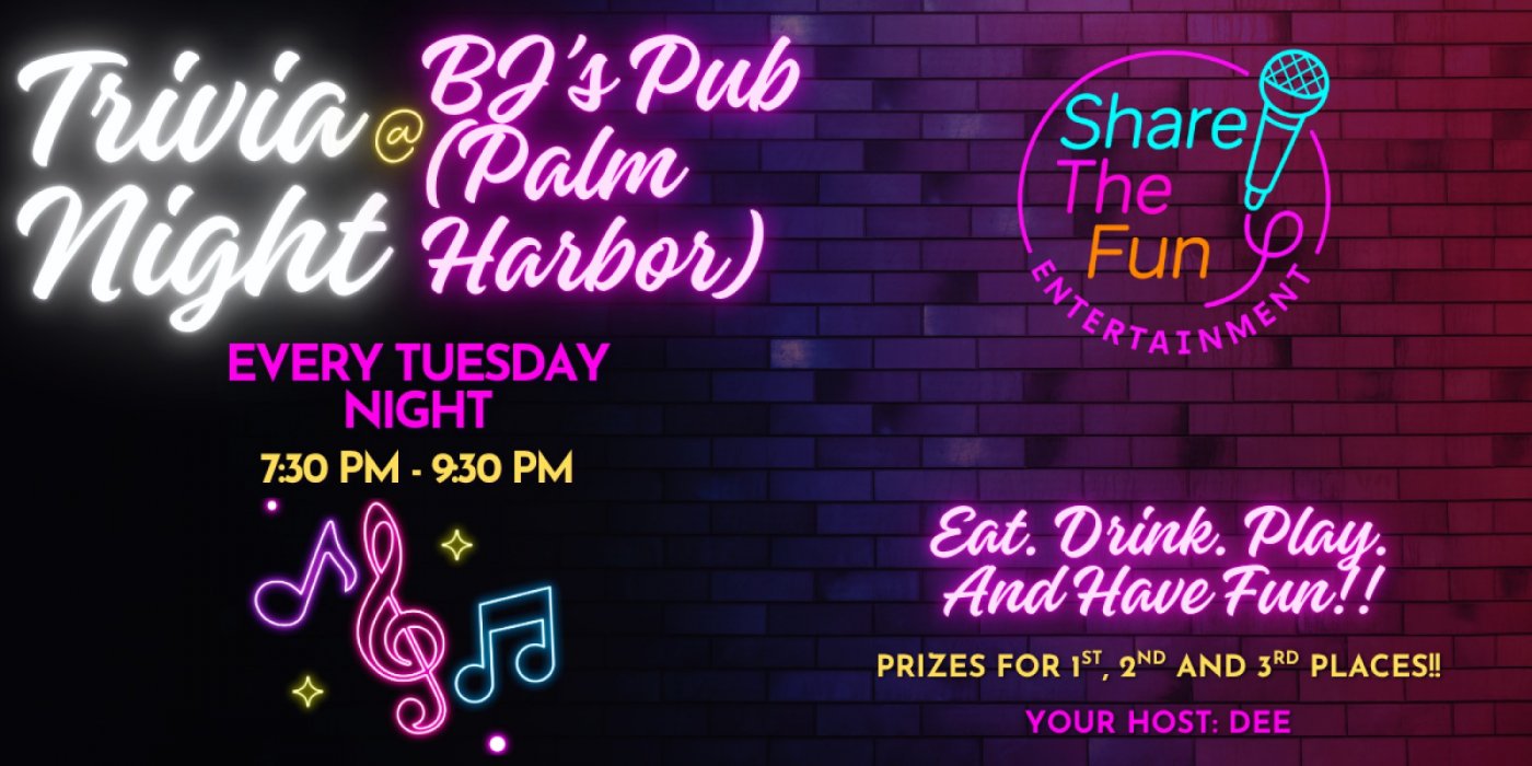 Tuesday Trivia Night @ BJ's Pub in Palm Harbor