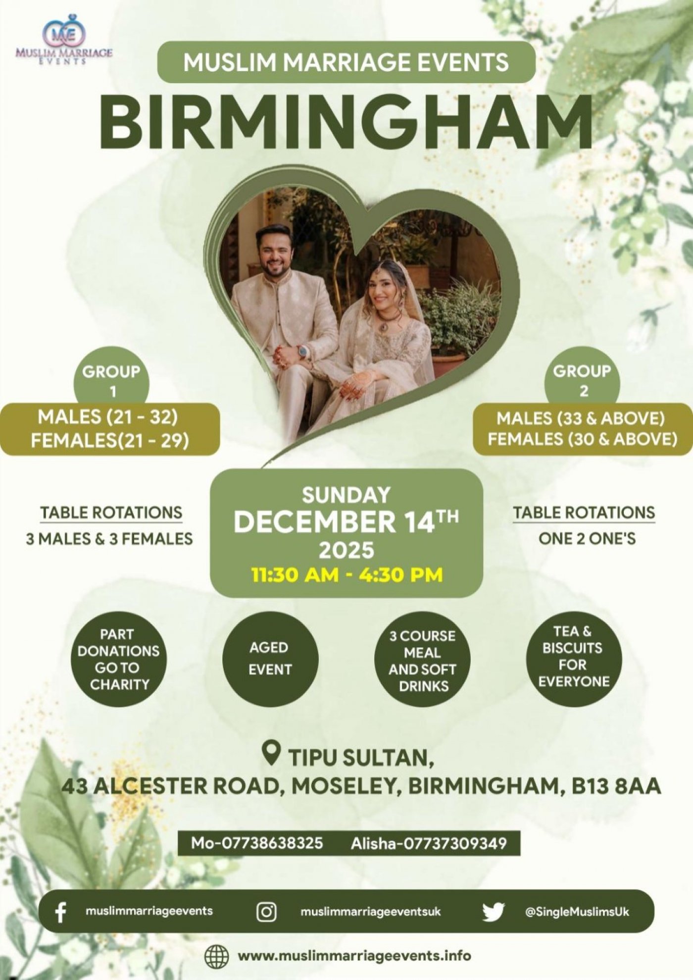 Muslim Marriage Event Birmingham - 2 Age Groups