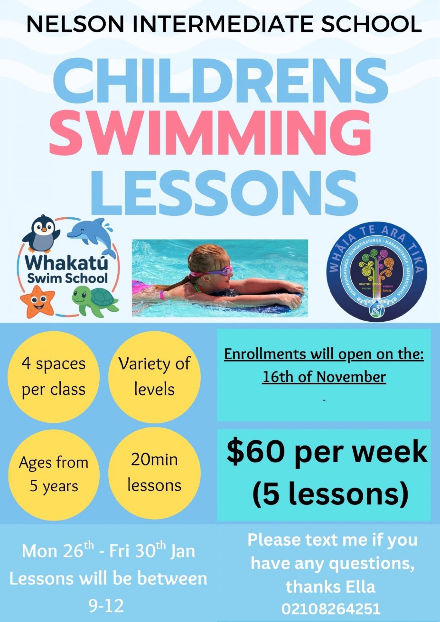 Summer swimming lessons at NIS