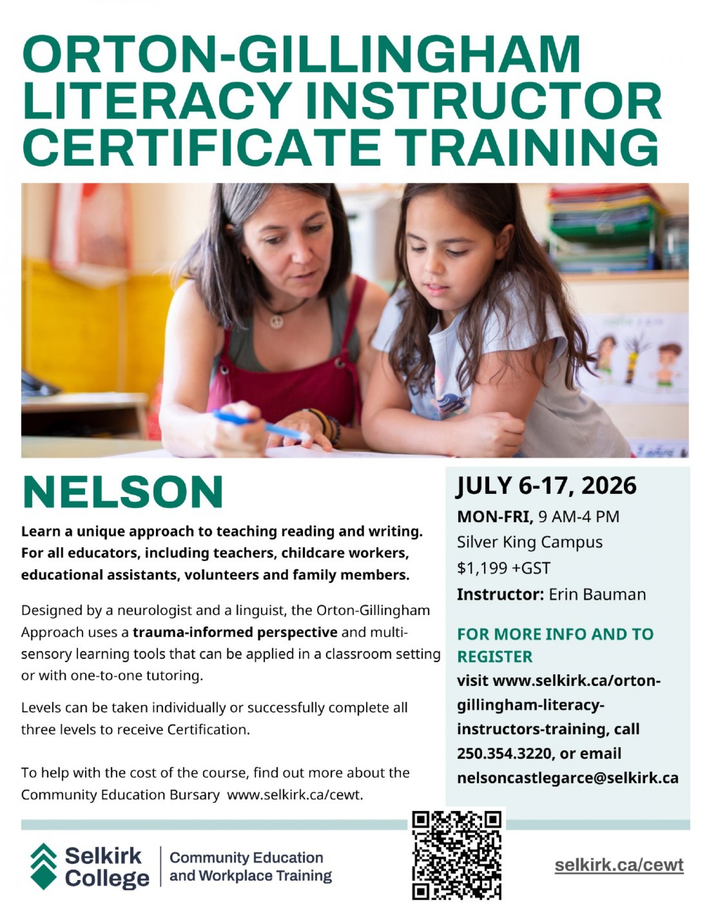 Orton-Gillingham Literacy Instructor Certificate Training
