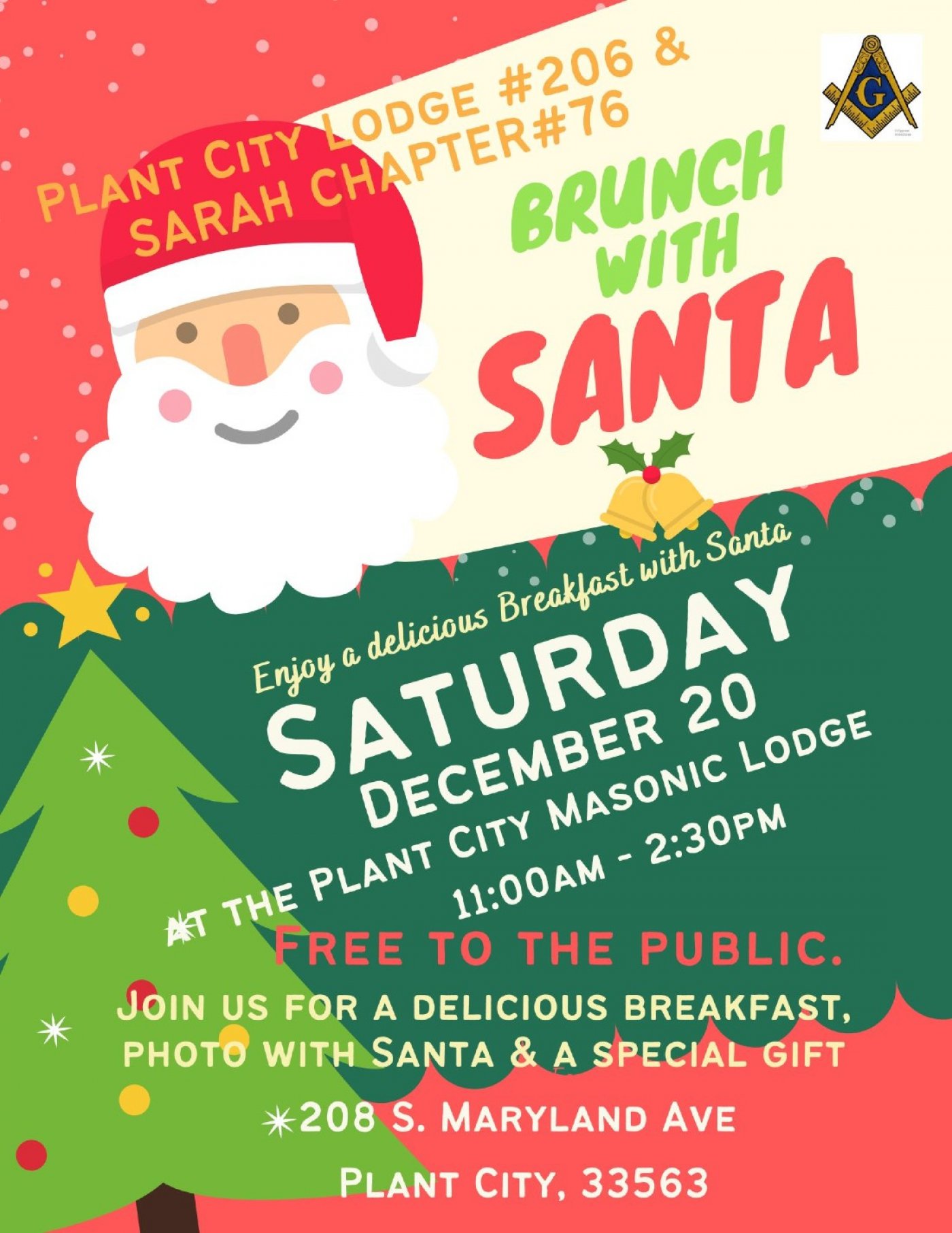Free Brunch with Santa.