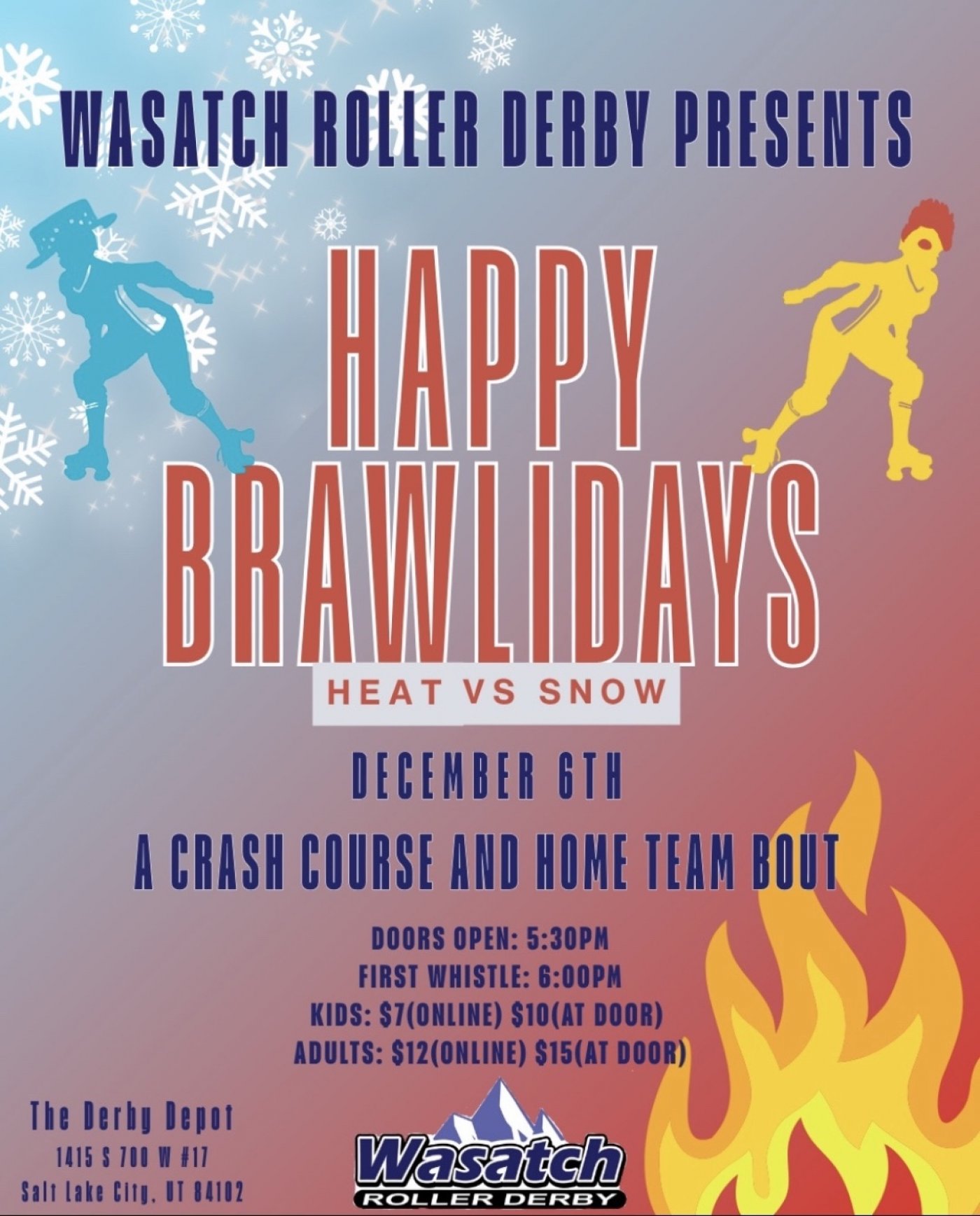 Happy Brawlidays - Heat vs Snow - Roller derby game 
