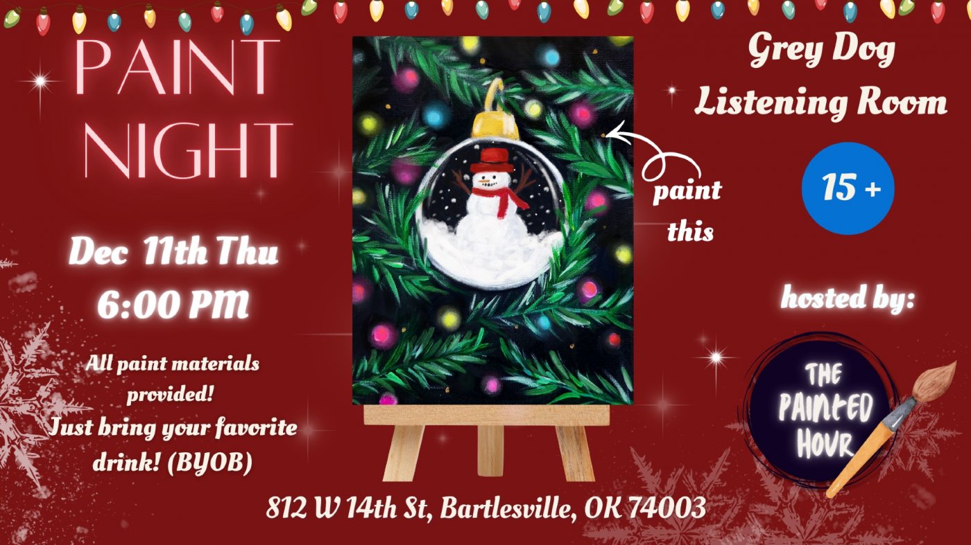 "Snowman Ornament" Paint Night in Bartlesville - Beginner Friendly