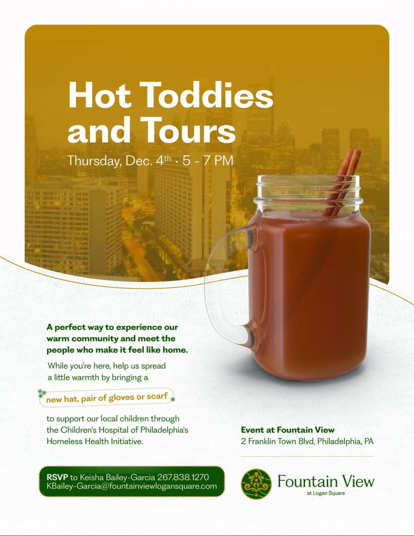 Dec. 4: Hot Toddies and Tours at Fountain View at Logan Square