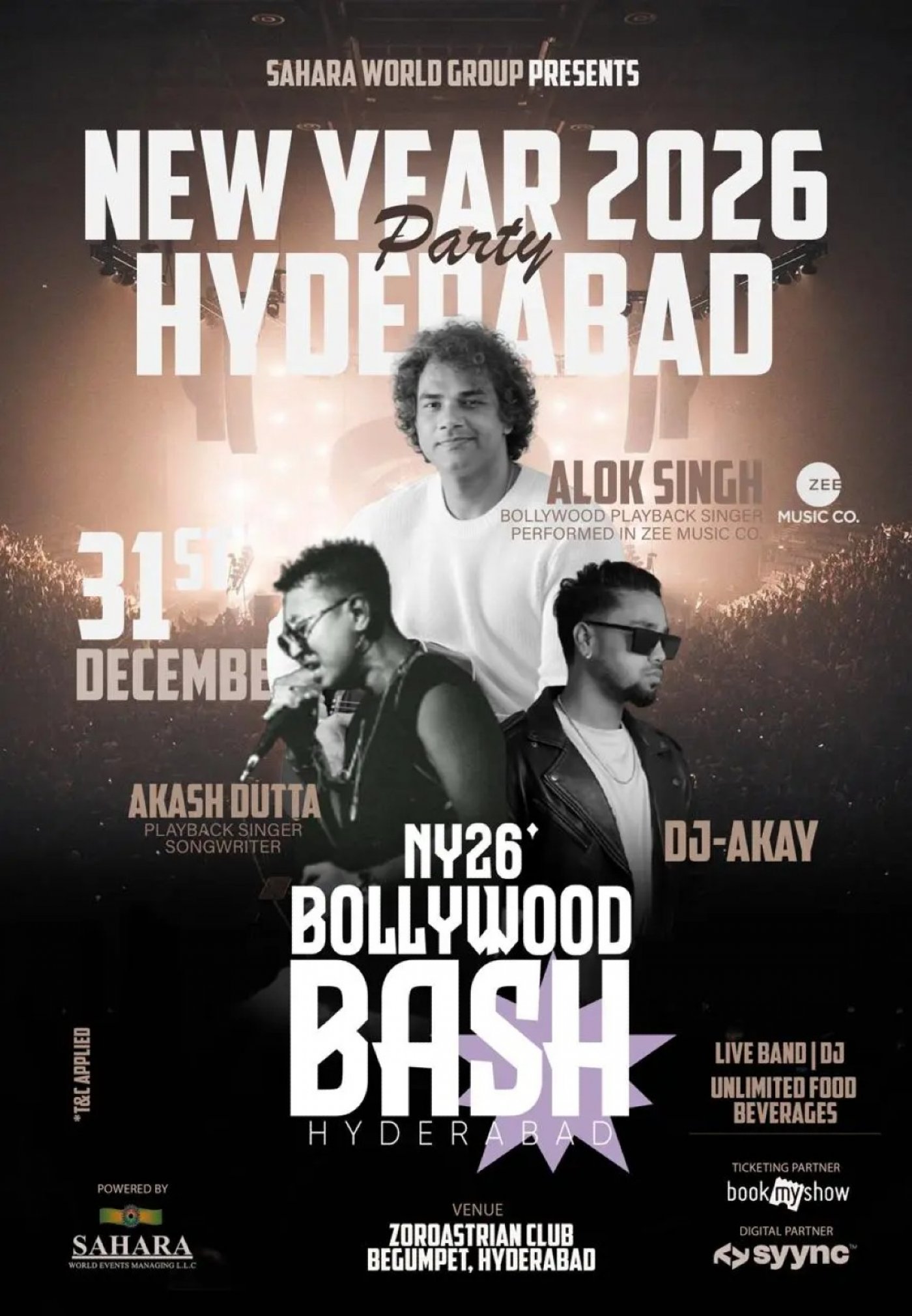 New Year Bash 2026 - Bollywood Night, Hyderabad