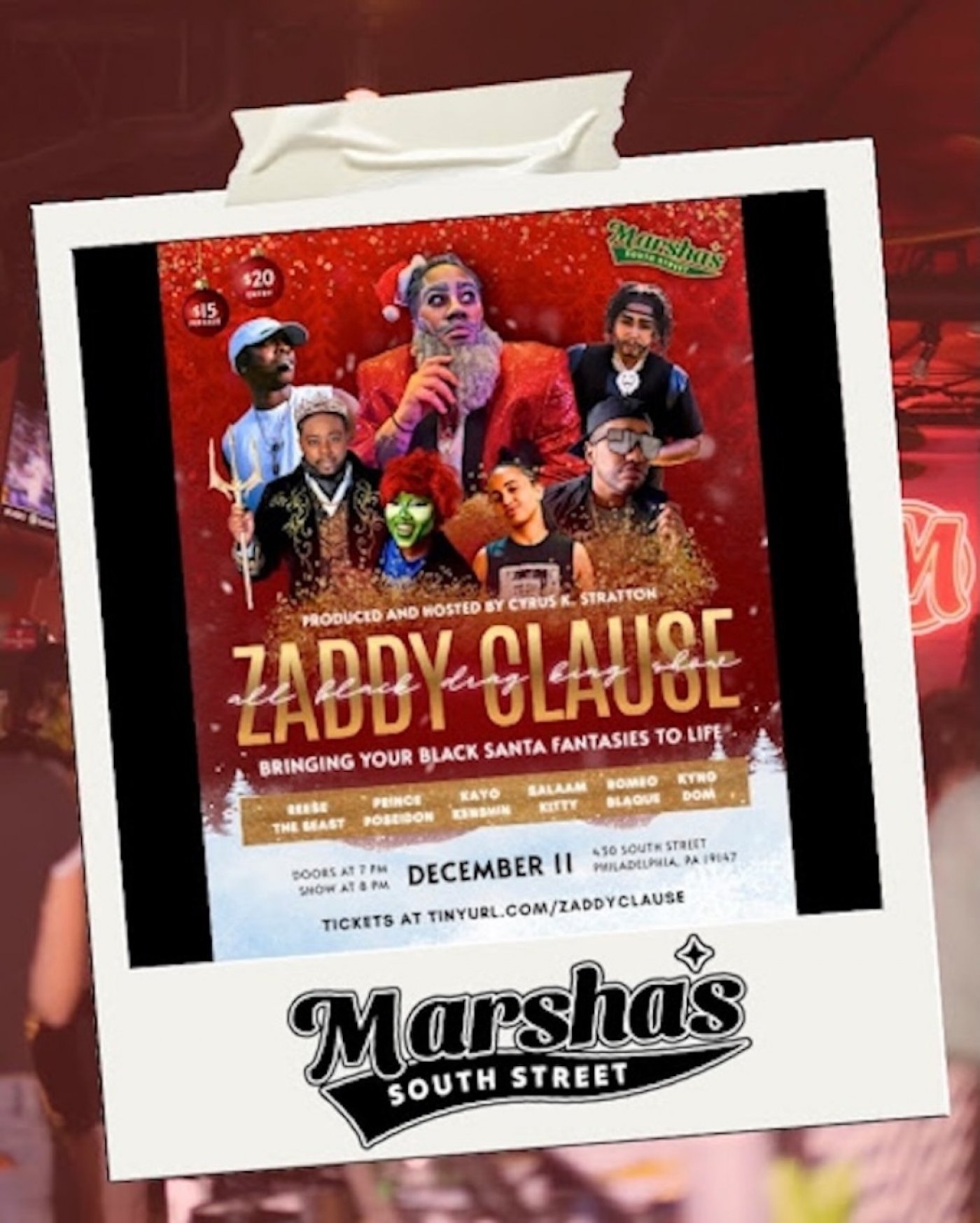 Zaddy Clause at Marsha\u2019s South Street!