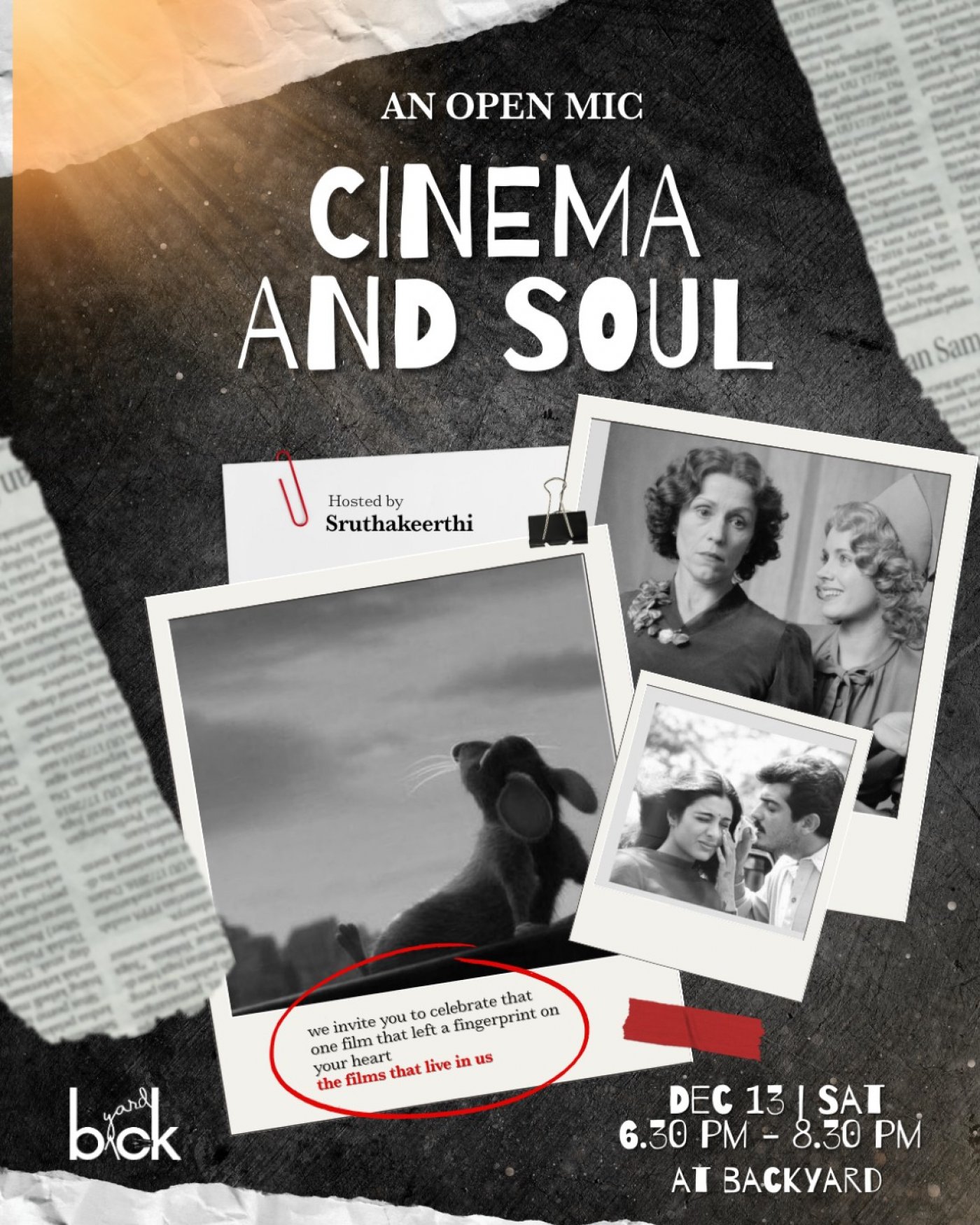 Audience Pass| \ud83c\udf9e\ufe0f Cinema & Soul: The Films That Live in Us | An Open Mic