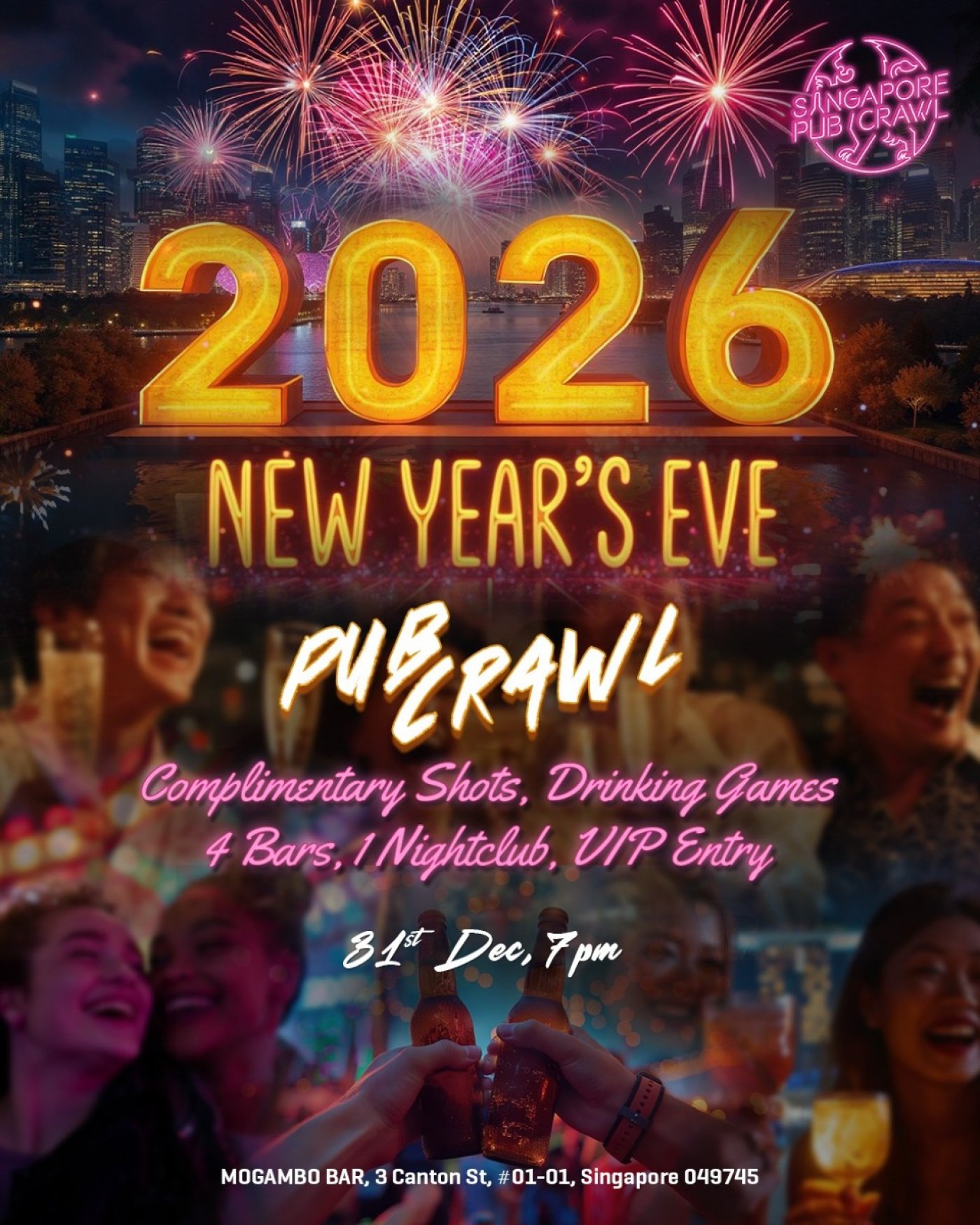 Singapore New Year's Eve Pub Crawl 