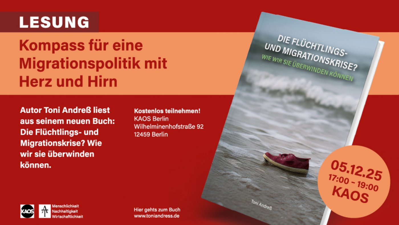 Lesung "Die Fl\u00fcchtlings- und Migrationskrise? Wie wie sie \u00fcberwinden k\u00f6nnen