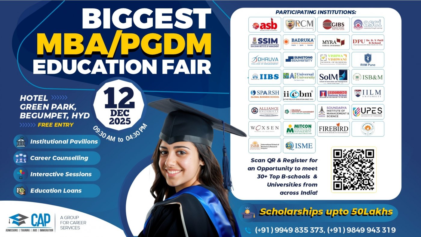 BIGGEST MBA\/PGDM EDUCATION FAIR 2025, HYDERABAD