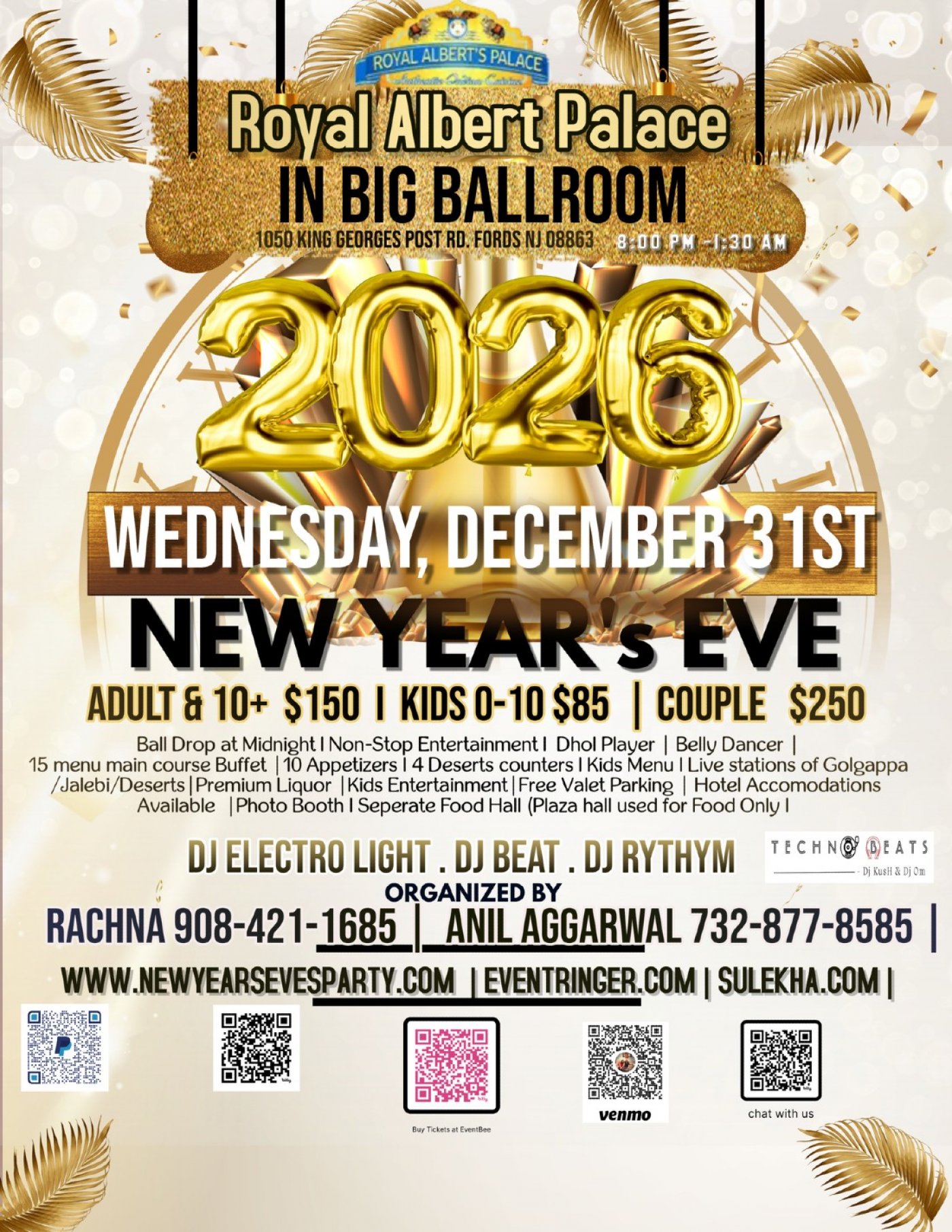 New Year Eve Party 2026 in NJ Biggest Highest Beautiful ballroom 