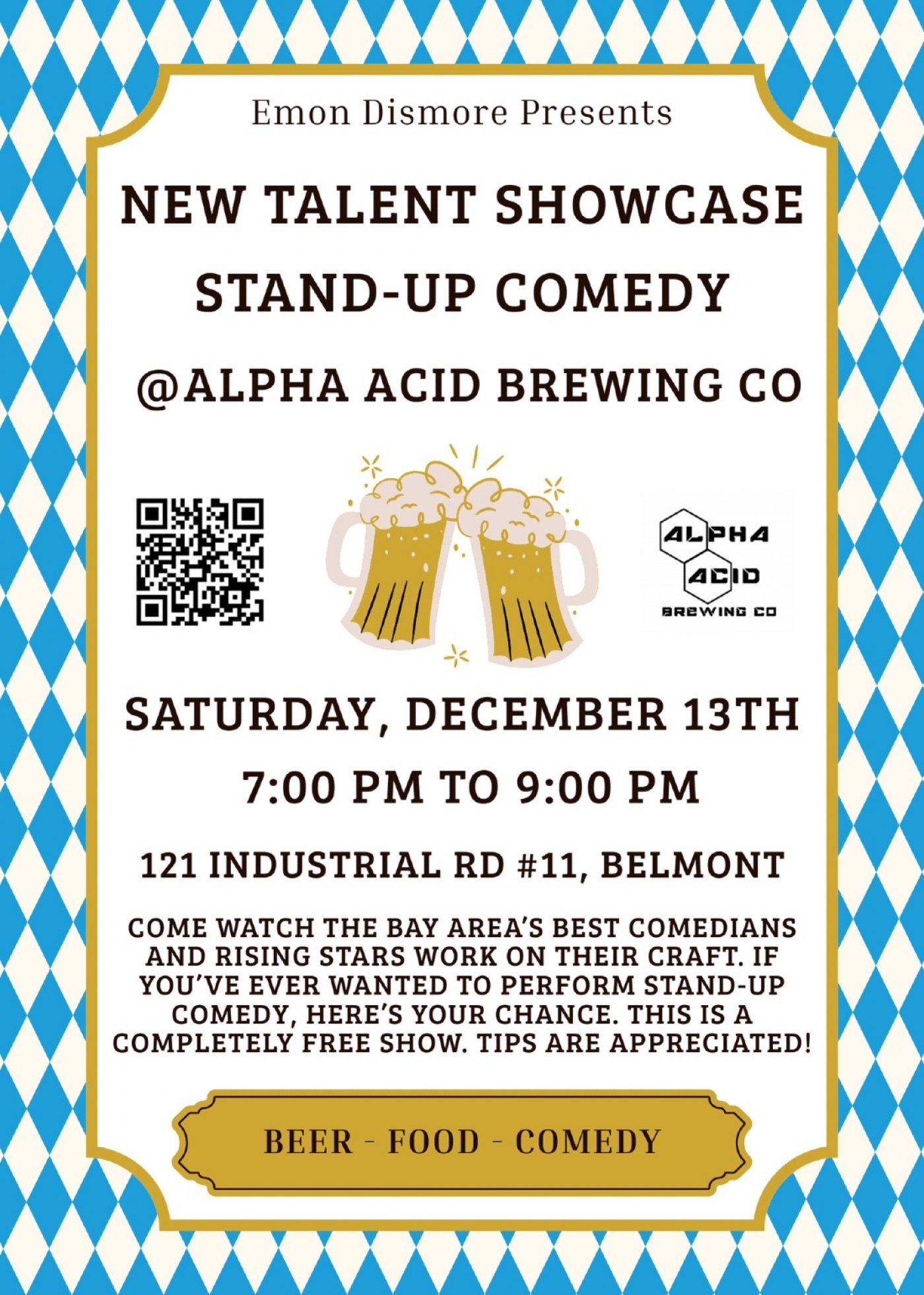 New Talent Showcase @Alpha Acid Brewing Co