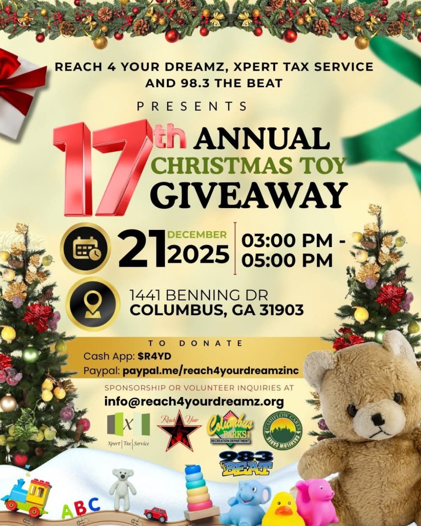 \ud83c\udf84 17th Annual Christmas Toy Giveaway & Dinner \ud83c\udf81