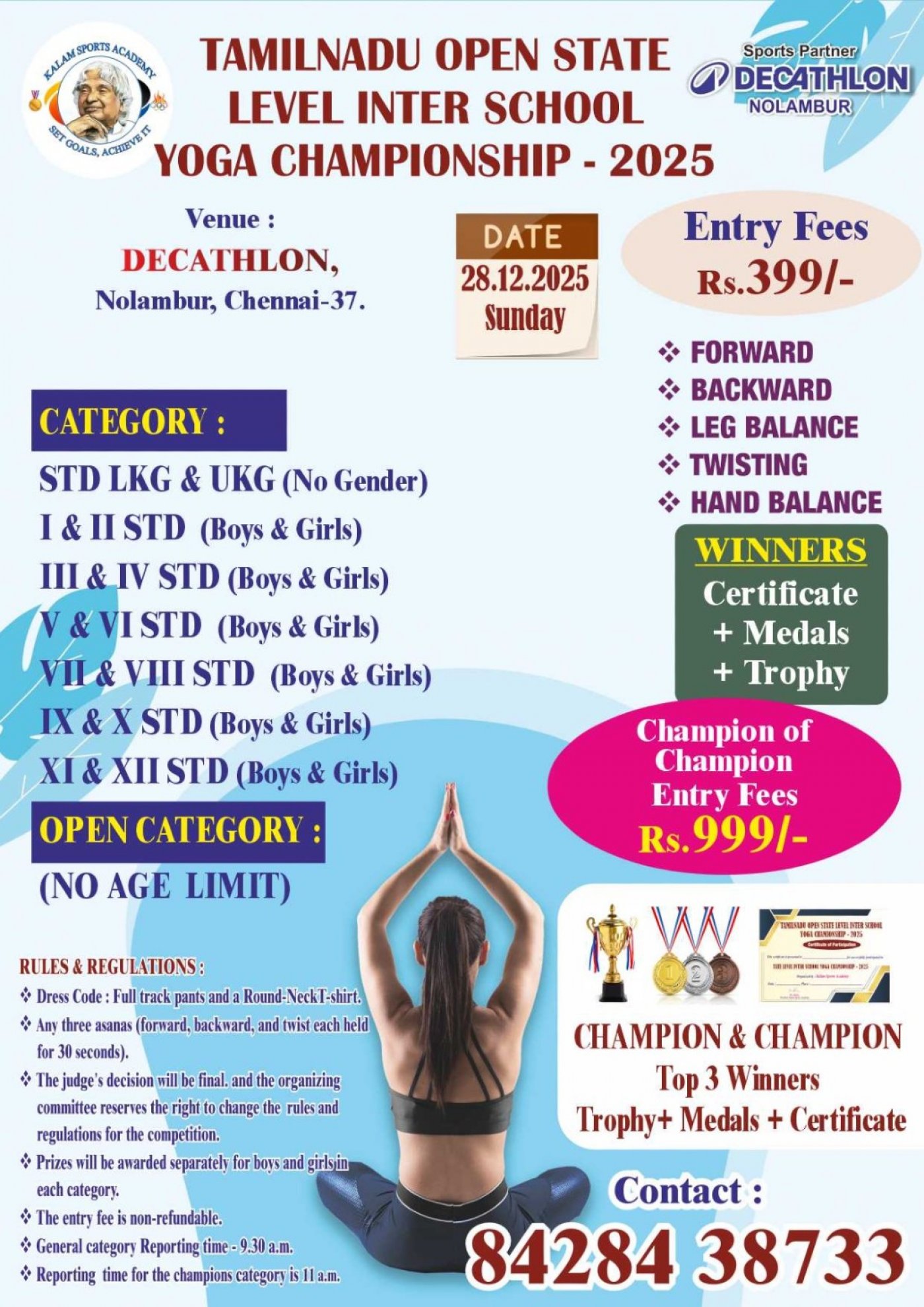 Tamilnadu Open State Level Grand Yoga Competition 2025