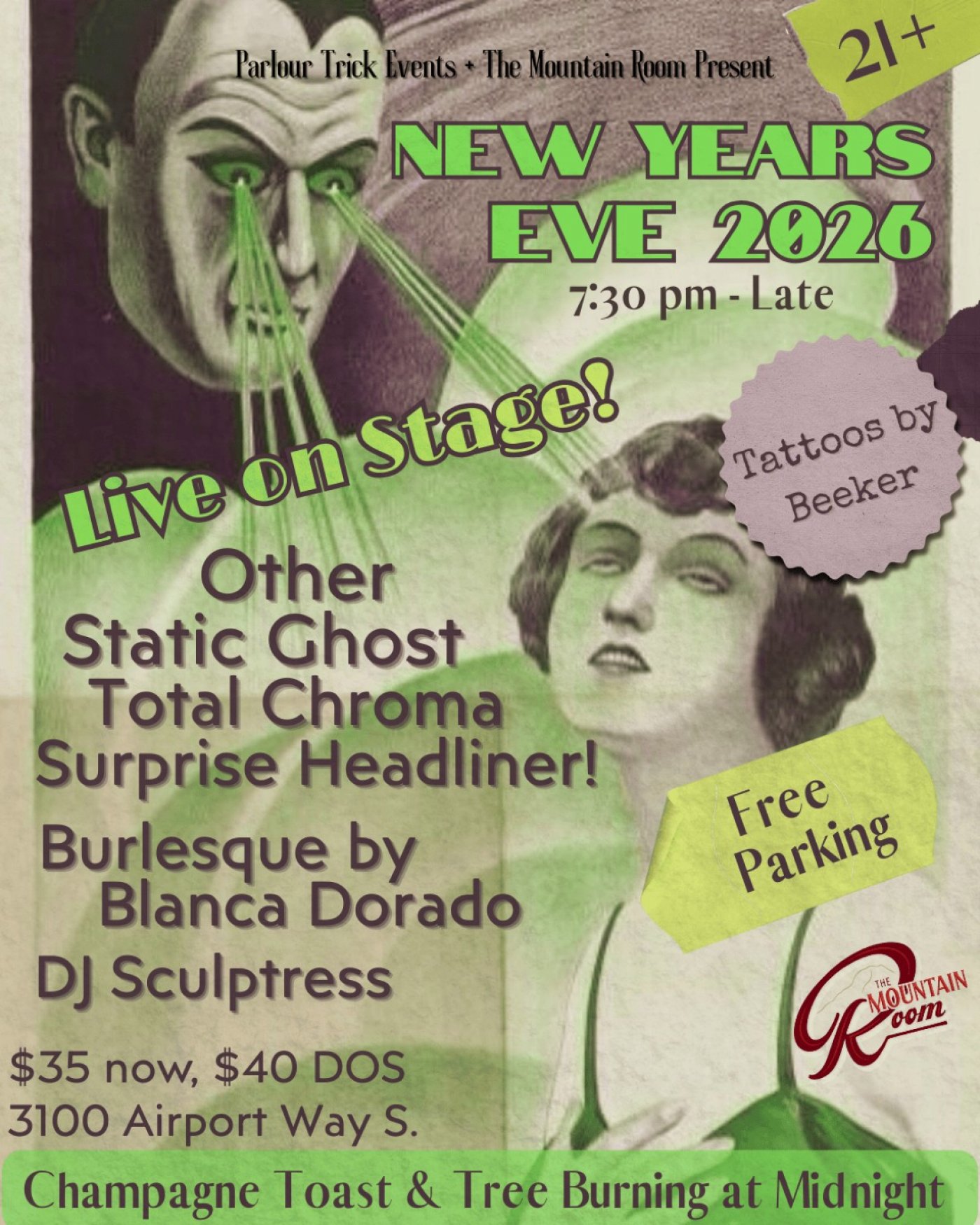 NYE 2026 at The Historic Mountain Room