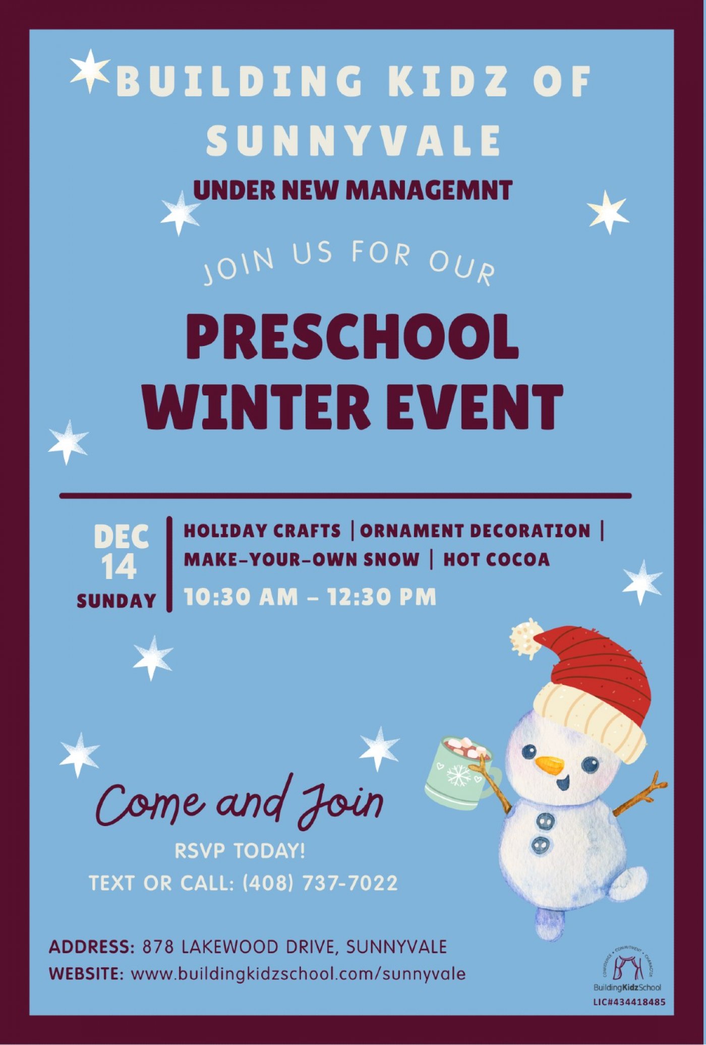 Preschool Winter Event - FREE