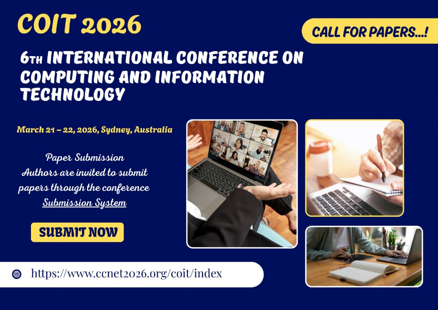 6th International Conference on Computing and Information Technology (COIT 2026)