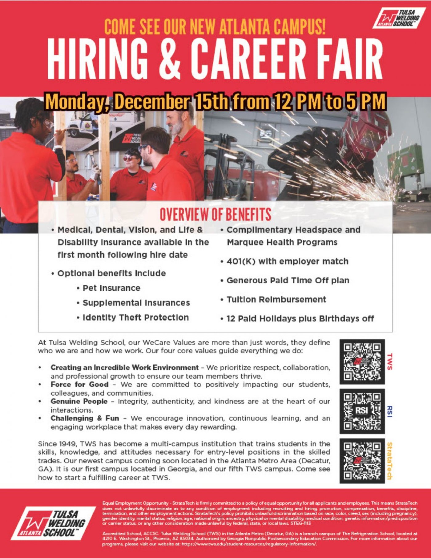 New Atlanta Campus of Tulsa Welding School Hosting Hiring & Career Fair  