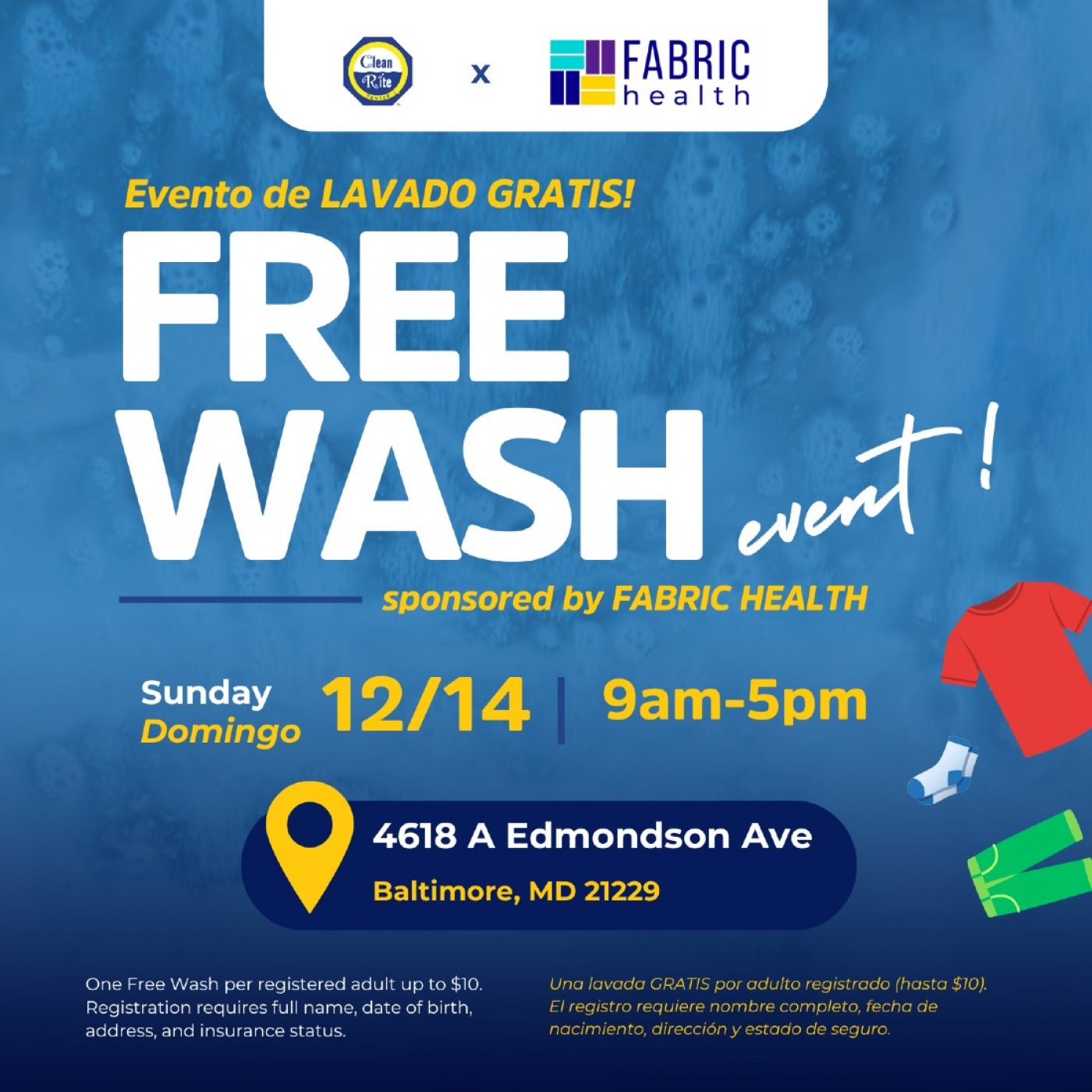 Clean Rite Center & Fabric Health Partner to Host Free Wash Event on 12\/14