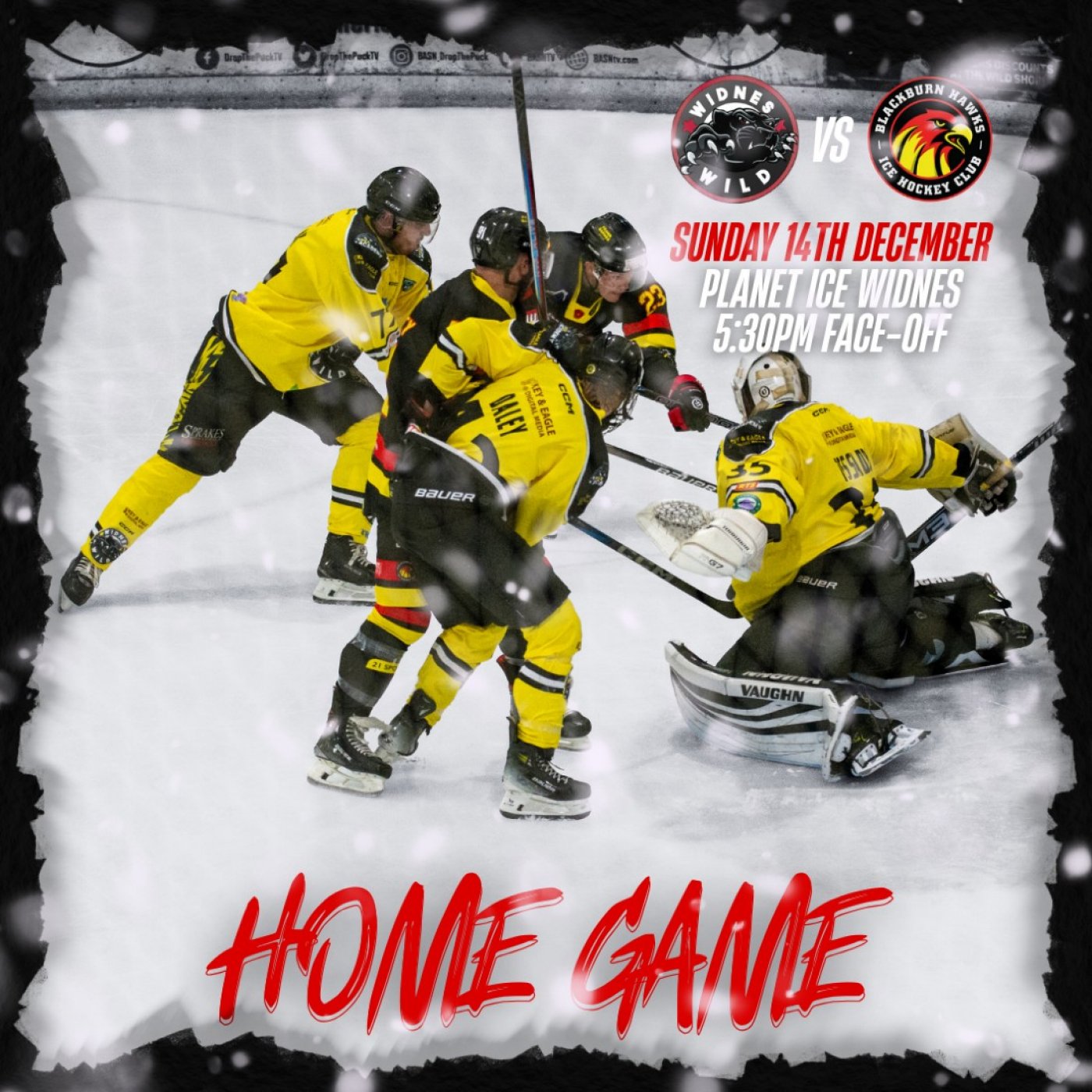 YKK Widnes Wild vs Blackburn Hawks Festive Ice Hockey Game - Sun 14th Dec 5:30PM