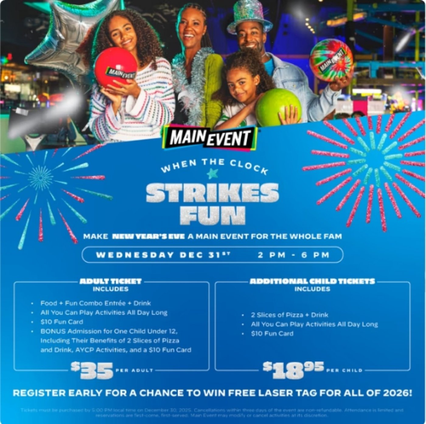 Strike Up the FUN at Main Event\u2019s 2026 NYE Bash - Lewisville