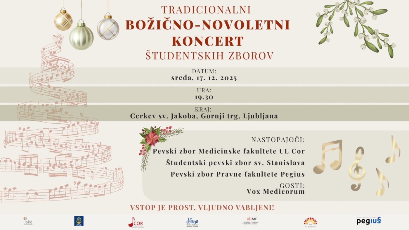 Tradicionalni bo\u017ei\u010dno-novoletni koncert \u0161tudentskih zborov