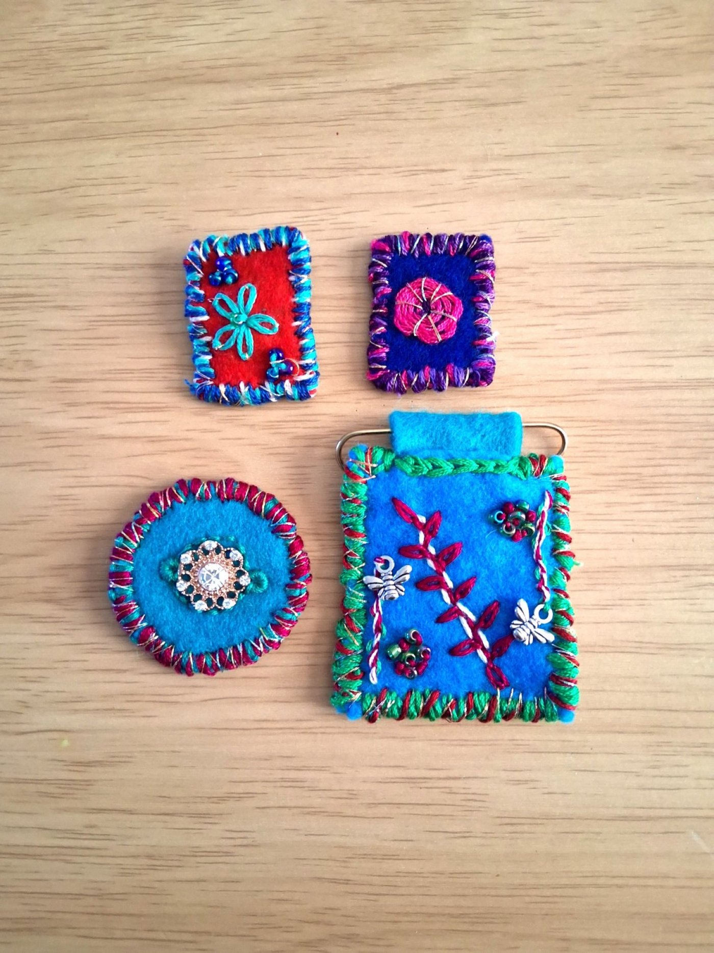 Mini felt embroidered trinkets workshop