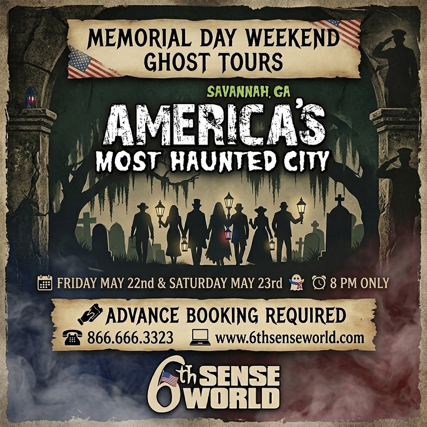 Memorial Day Weekend Ghost Tours hosted by America\u2019s Most Haunted City\u00ae Tour
