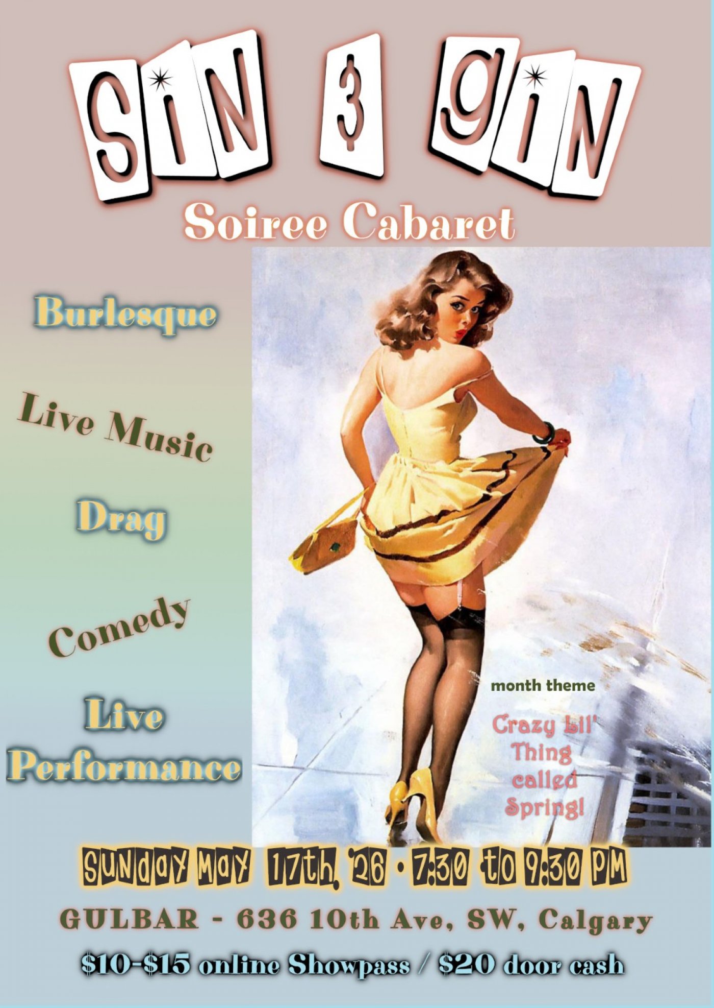 Sin & Gin Soiree Cabaret - 'Crazy Lil' Thing Called Love!'