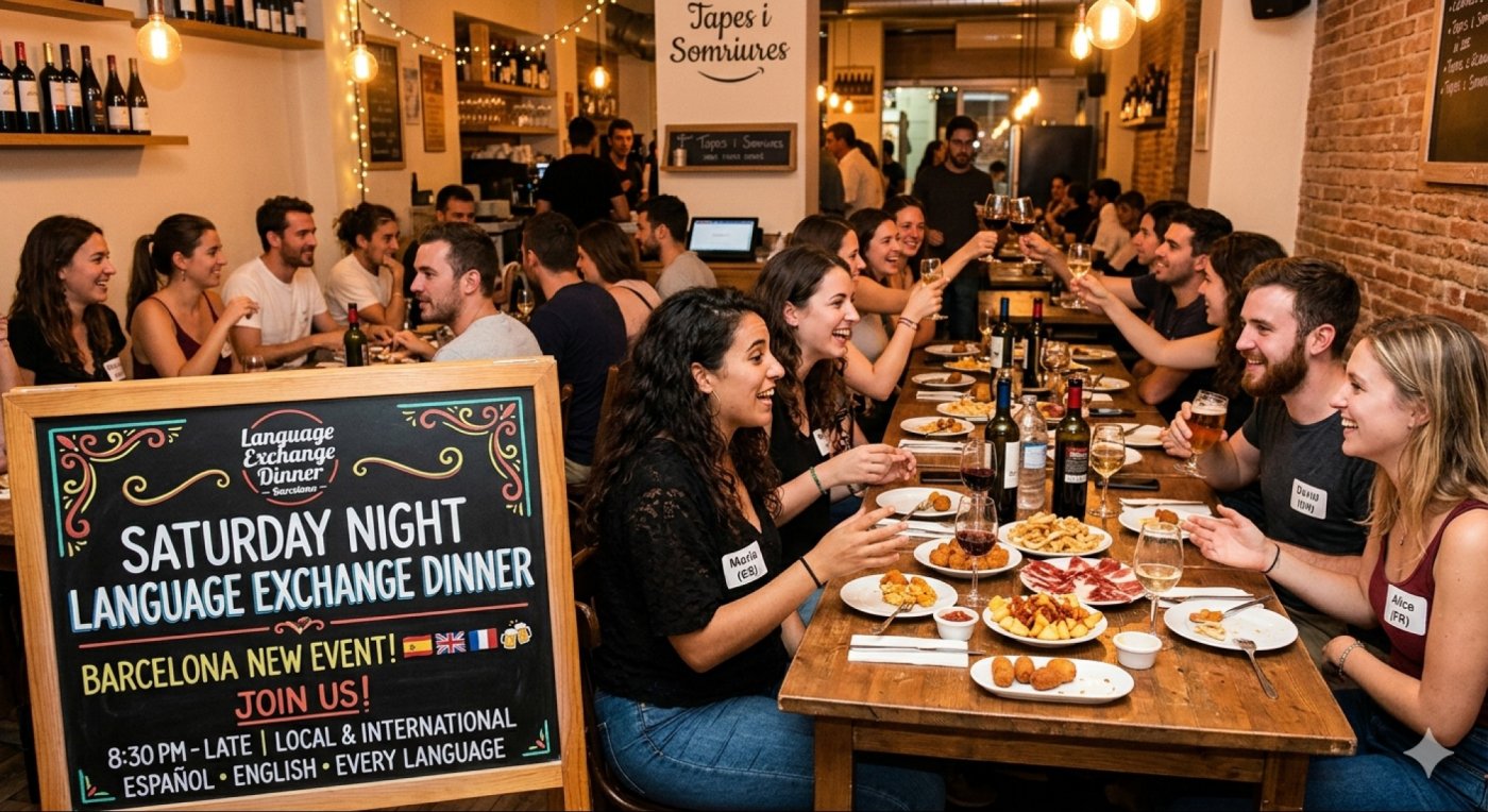 The BEST Language Exchange Dinners in Barcelona come & make Friends