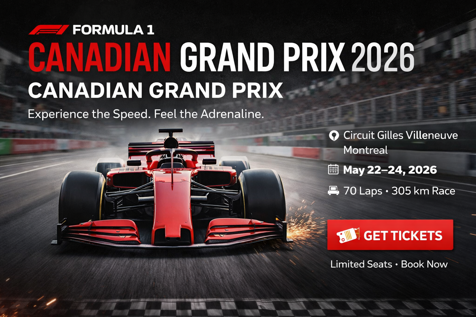 2026 Formula 1 - Canadian Grand Prix - 2 Day Pass at Circuit Gilles-Villeneuve